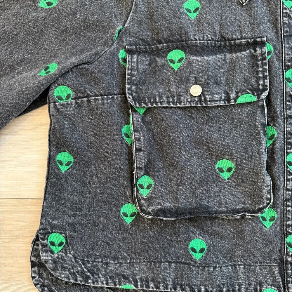 Dressed in Lala Alien Black Denim Jacket (3X) - Picture 4 of 6